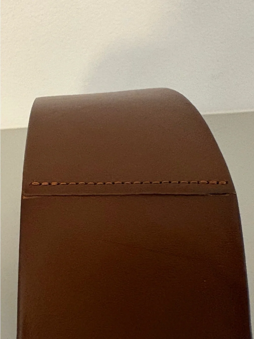 Anthropologie Wide Brown Leather Belt with Brass-Tone Buckle